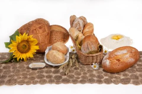 Still Life With Bread Stock Photos