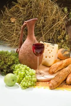 Still Life With Bread Stock Photos