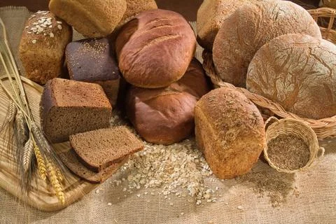 Still Life With Bread Stock Photos