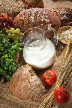 Still Life With Bread Stock Photos