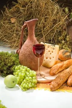 Still Life With Bread Stock Photos