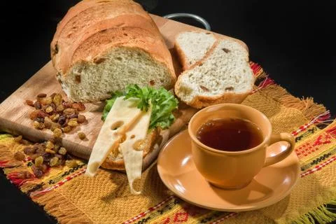 Still Life With Bread Stock Photos