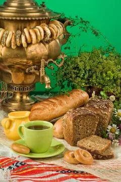 Still Life With Bread Stock Photos