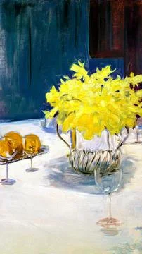 Still Life with Daffodils by John Singer Sargent. Stock Illustration