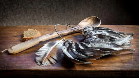 Still life with fish Stock Photos