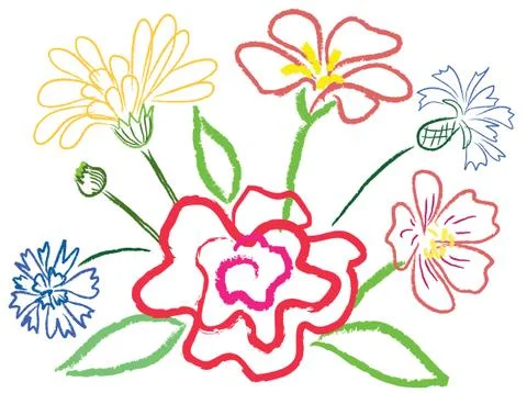 Still-life with flowers Stock Illustration