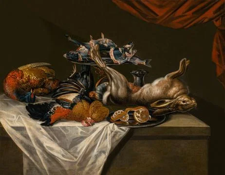 Still life with game.. Stock Illustration