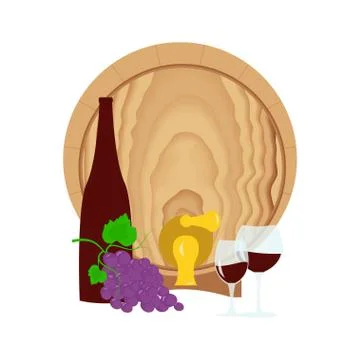 Still life with grapes Stock Illustration