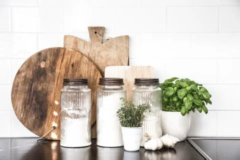 Still life of kitchen essentials Stock Photos
