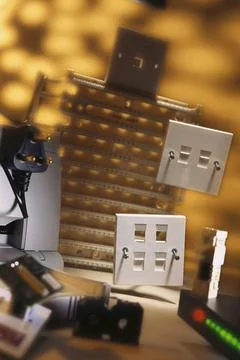 Still Life Of Networking Hardware And Other Computer Peripherals Copyright... Stock Photos