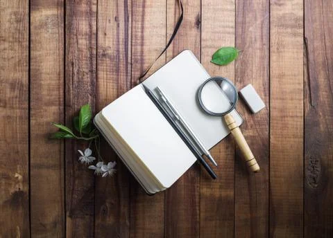 Still life with notepad Stock Photos