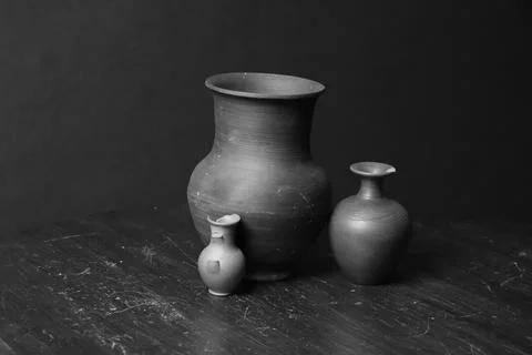 Still life with pots Stock Photos