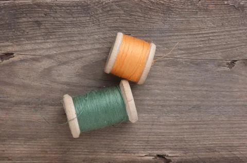 Still life of spools of thread Foto stock