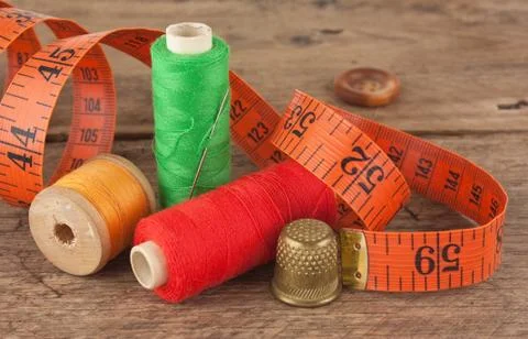 Still life of spools of thread Foto stock