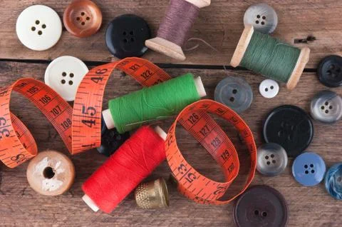 Still life of spools of thread Foto stock