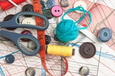 Still life of spools of thread Foto stock