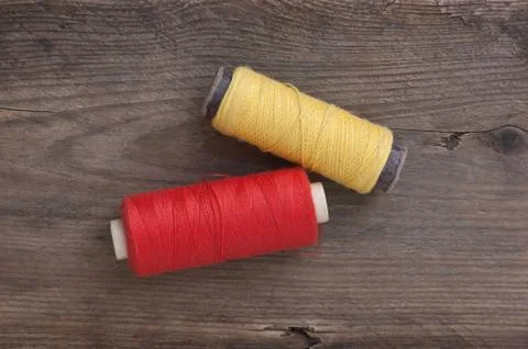 Still life of spools of thread Stock-Fotos