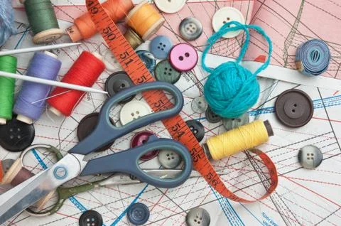 Still life of spools of thread Foto stock