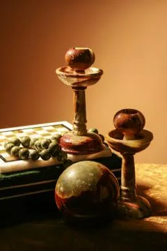 Still life with stone candle holders from Agat Stock Photos