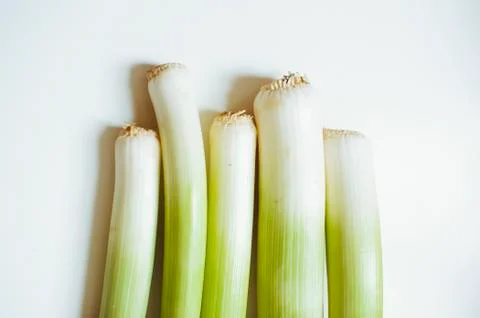 Still life of vegetable leeks Stock Photos