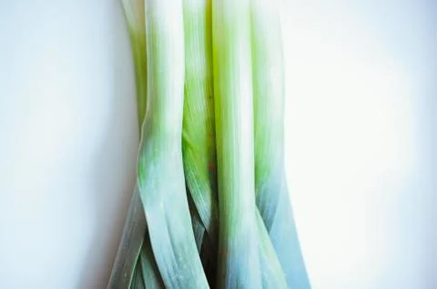 Still life of vegetable leeks Stock Photos