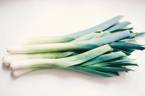 Still life of vegetable leeks Foto stock
