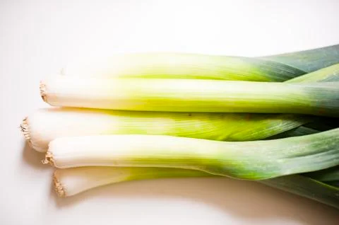 Still life of vegetable leeks Stock Photos
