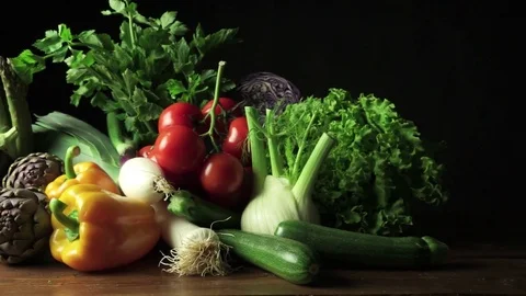 Still life with vegetables Video stock 75197578