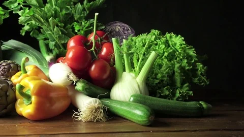 Still life with vegetables 库存影片 75198016