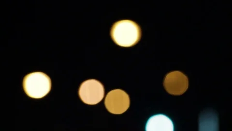Still light yellow/warm white bokeh with light blue spots Stock Footage 83800215