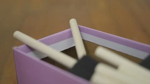 Still look at A shoebox filled with sponge brushes for arts and crafts. Видео 345179002