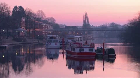 Still River at Sunrise Stock Footage 11143835