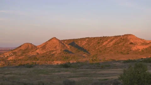 Still shot of a desert landscape at sunset, in Spain Stock Footage 208806612