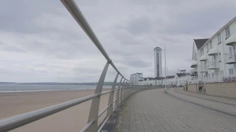 Still Shot of Flats and tower next to beach Stock-Footage 66777909