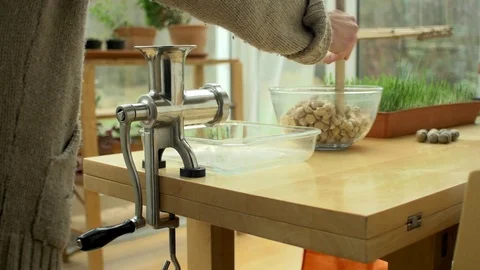 Still shot of grinding acorns Stock Footage 71193206