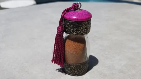 Still shot of sand in bottle Vidéo 134106586