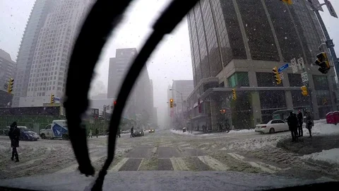 Still Shot Snowy Intersection Stock Footage 73191342