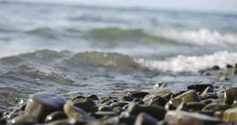 Still Slow Mo Of Rocks By The Ocean Shore Stock Footage 141722840