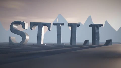 Still Snow Capped Ice Letters on a Frozen Glacier Plain in Cold Polar Light 스톡 동영상 342221834