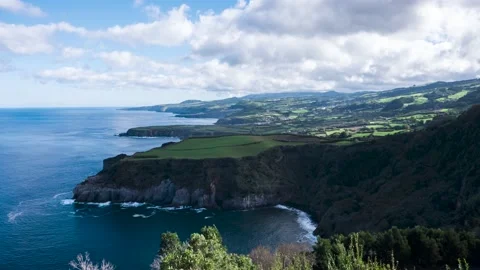 Still Timelapse Viewpoint Miradouro de Santa Iria, Sao Miguel, Azures, coastline Stock Footage 165475775
