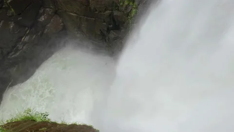 Still video of a large waterfall looking down to see the water plunging down Video stock 152862091