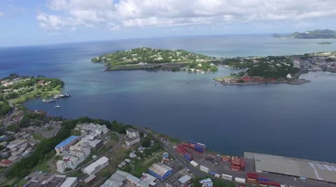Still  view and pan of Caribbean island Video stock 63454334