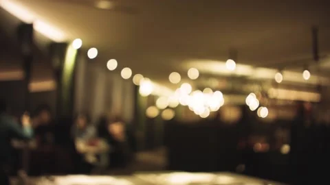 Still view of blur background lens with blinking dots lights and passengers peop Stock Footage 236239485