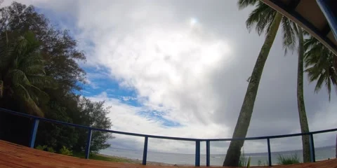 Still view of time lapse footage of shape clouds moving covering the blue sky an Stock Footage 235311778