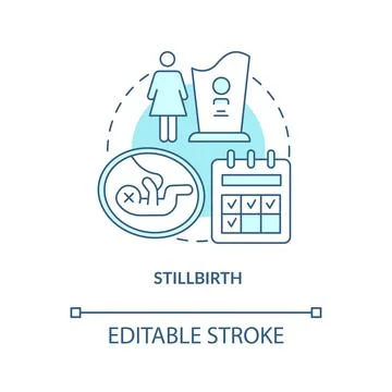 Stillbirth blue concept icon Stock Illustration