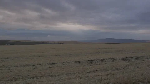 Stillness Over Desolate Oregon Farmland at sunset Stock Footage 332309802