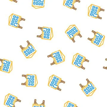 Stilt house vector seamless pattern 库存插图