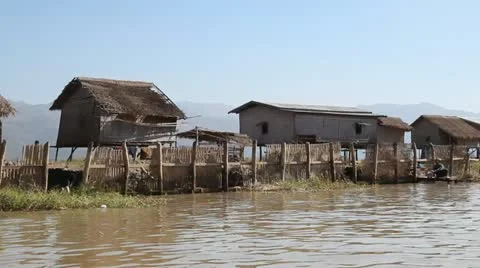 Stilt Houses Stock Footage 12130644