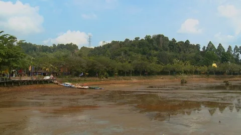 Stilt Path At Bukit Merah Lake,  Malaysia Stock Footage 114613575