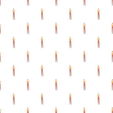 Stilt walker characters creating seamless repeating pattern background Stock Illustration